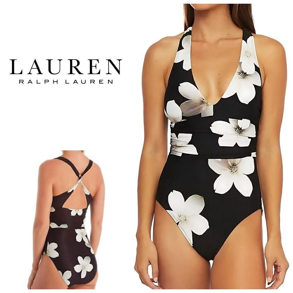 New. Lauren Ralph Lauren floral swimsuit. Size 8 Retails $165